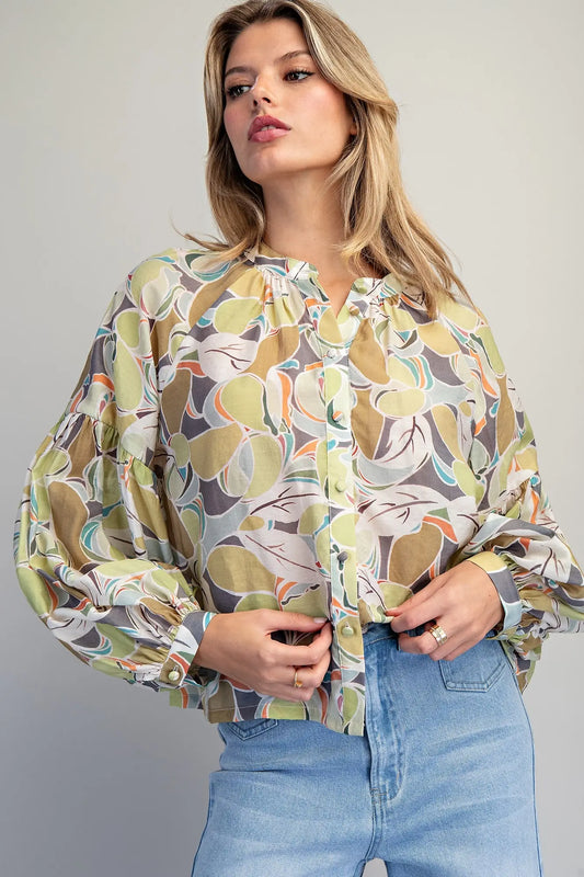 Sabrina Floral Button Blouse