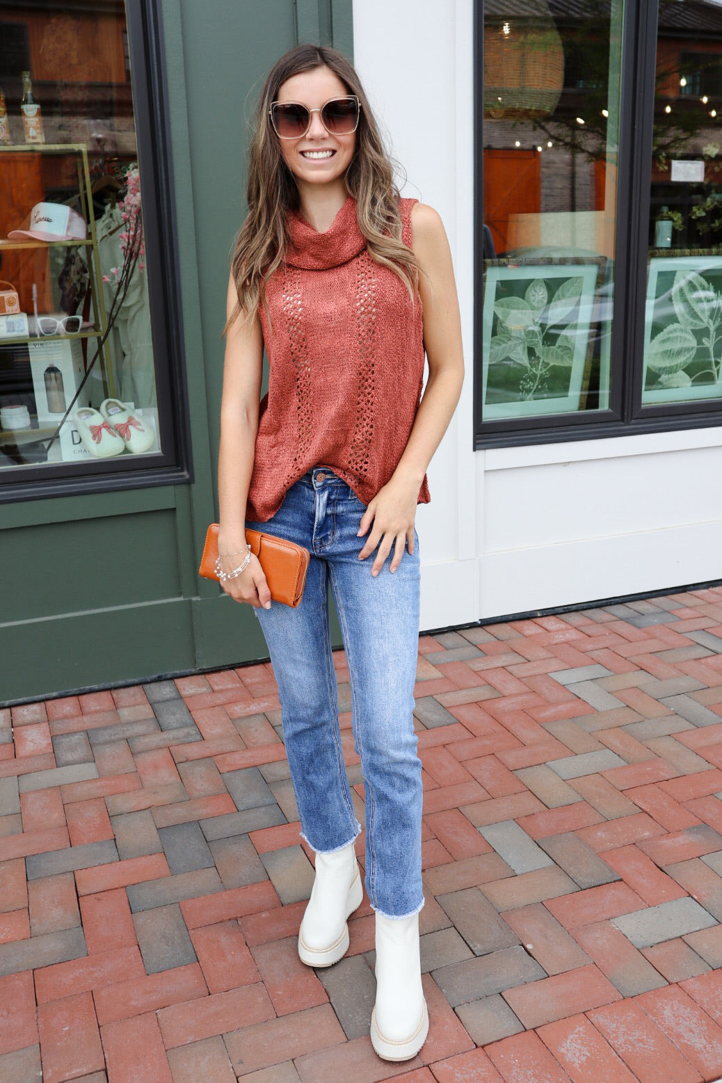 Rust Sleeveless Sweater