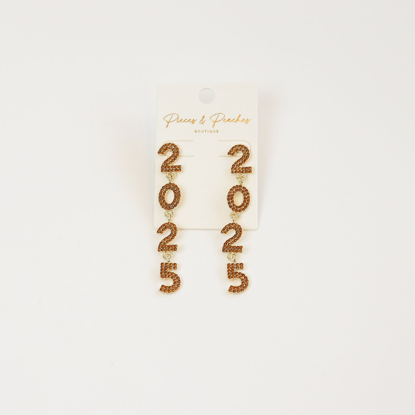 Gold 2025 number earrings, the perfect graduation accessory