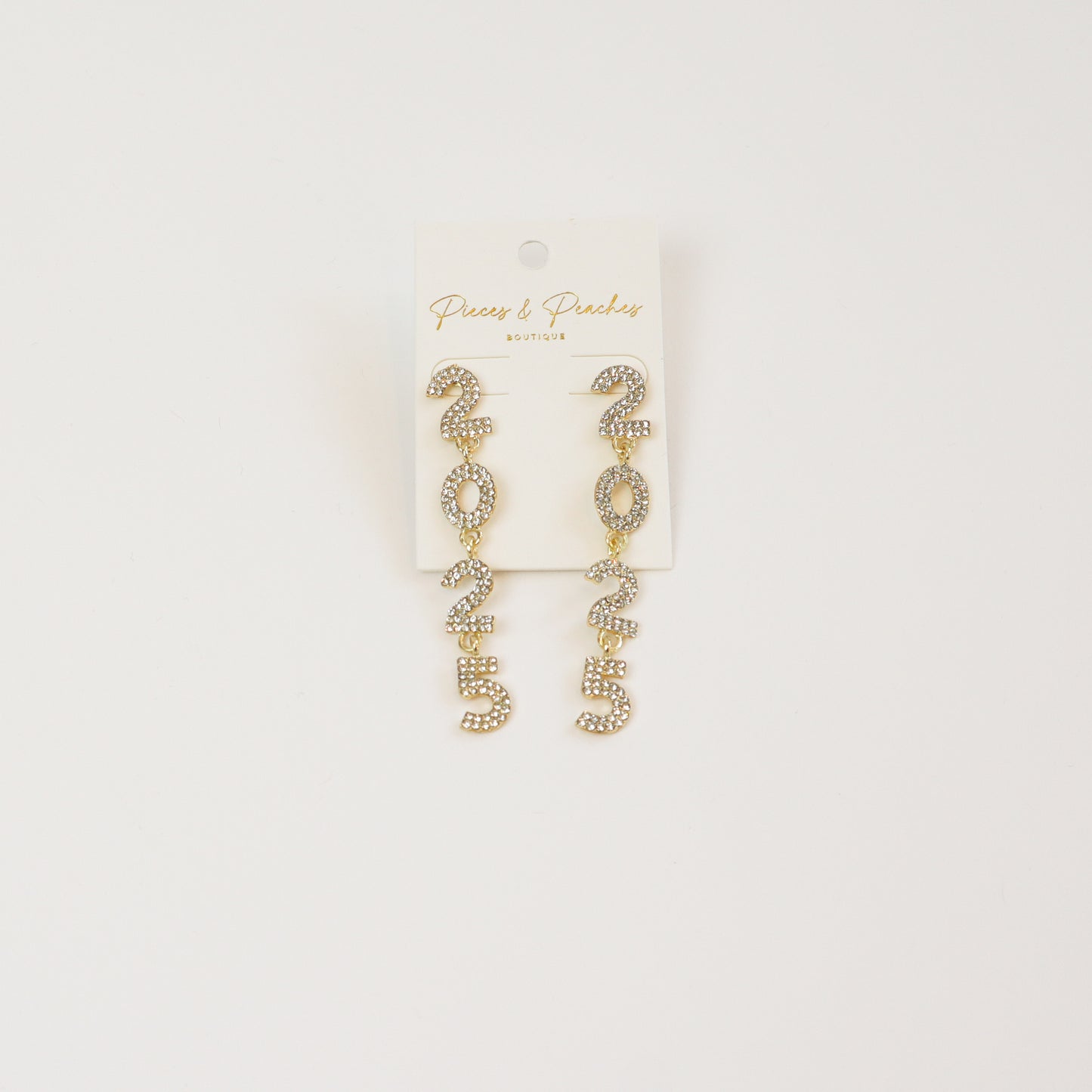 Gold 2025 number earrings, the perfect graduation accessory