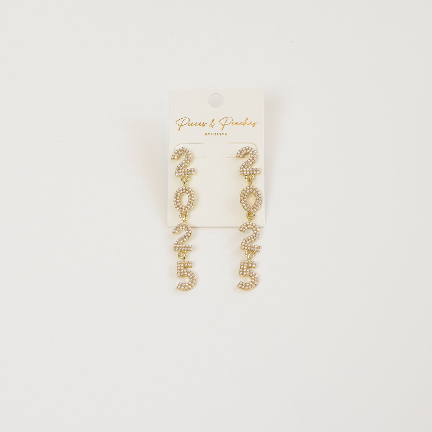 Gold 2025 number earrings, the perfect graduation accessory