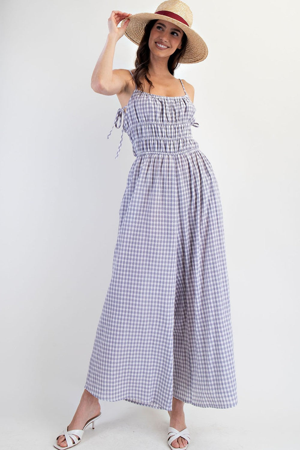 Sleeveless Gingham Jumpsuit