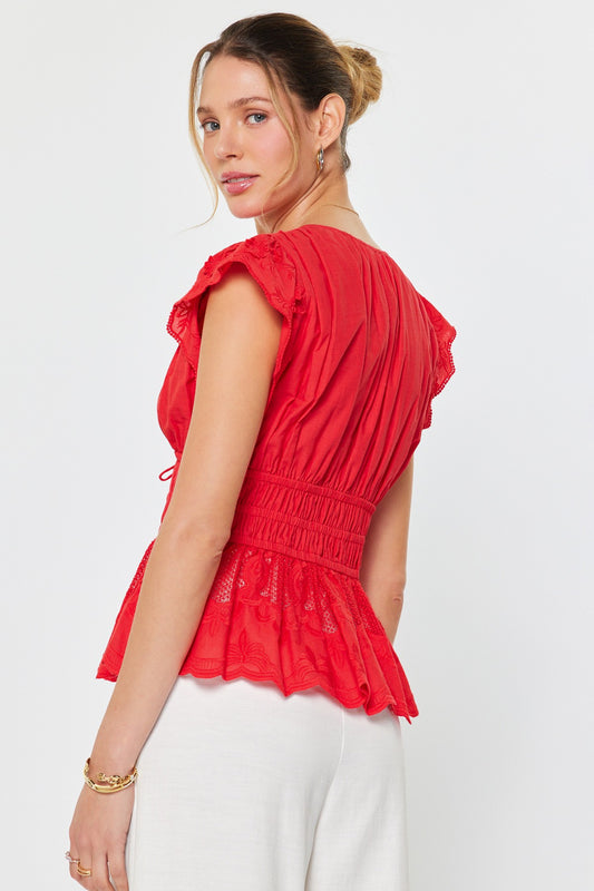 The Marissa Embroidered Peplum Blouse