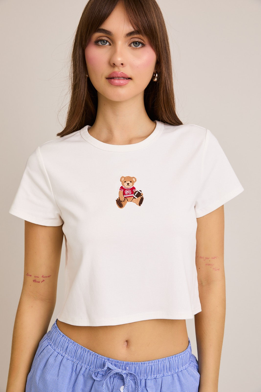 Imogen Teddy Bear Embroidered Baby Tee
