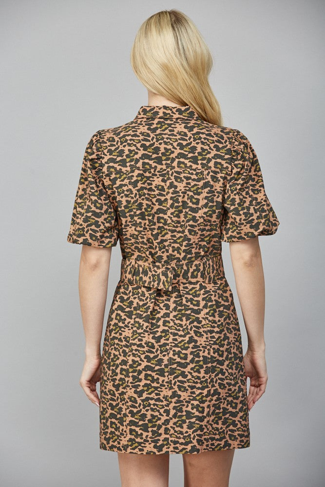 Fierce and feminine, the Sabina dress pairs bold animal print with a flattering belted silhouette.
