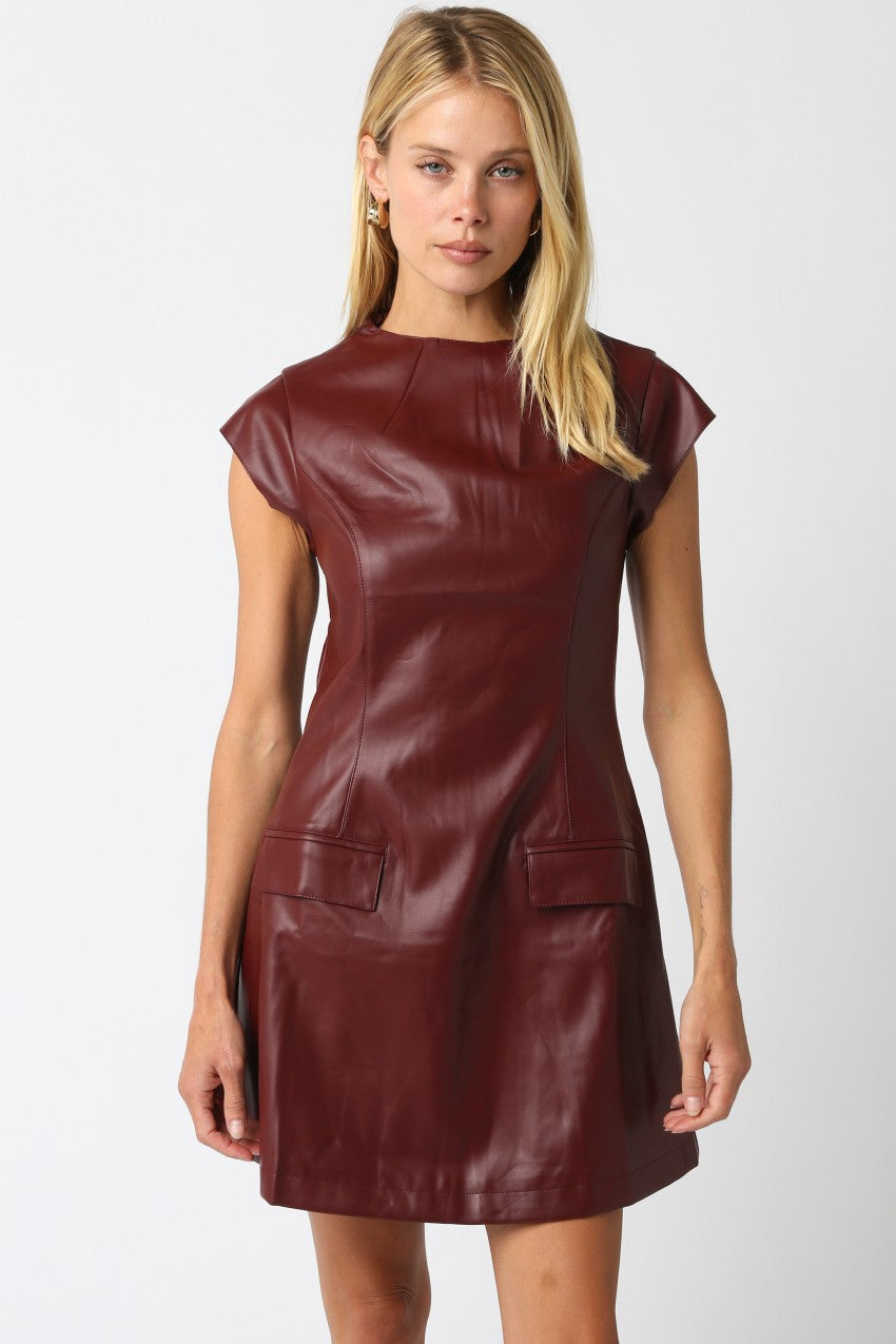 Avah Vegan Leather Dress Pieces & Peaches Avah Vegan Leather Dress Pieces & Peaches