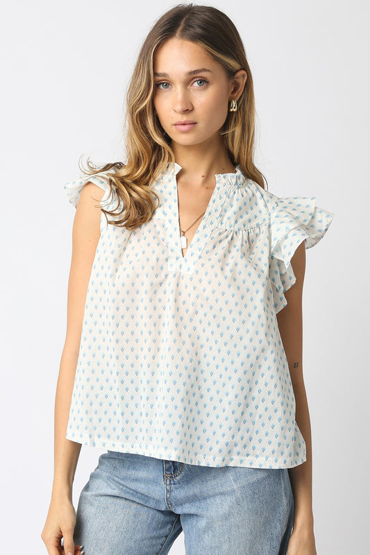Skyler Ruffled Cotton Blouse