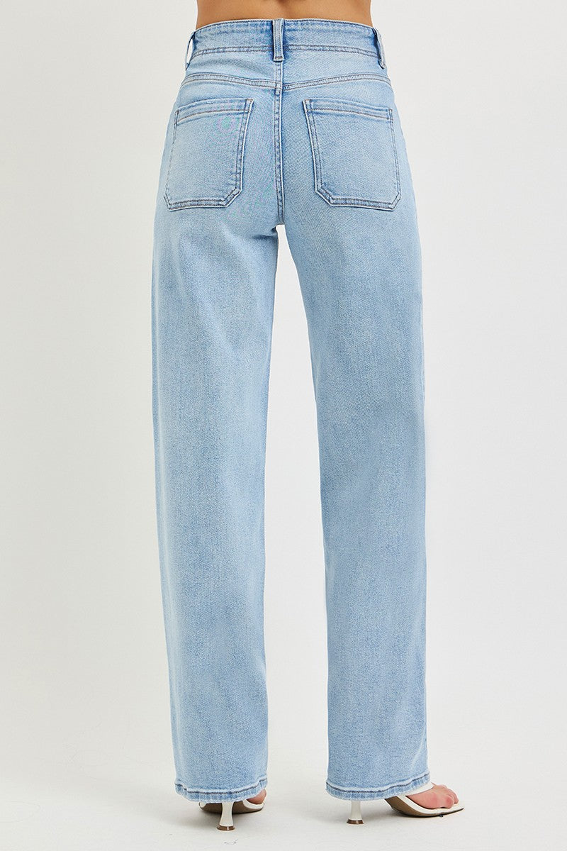 Audrey High Rise Tie Waist Baggy Jeans