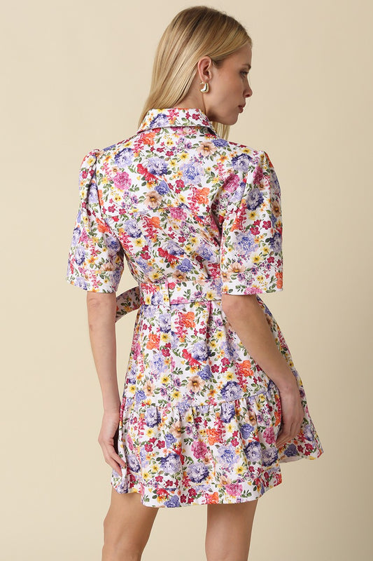 Harper Floral Belted Mini Dress