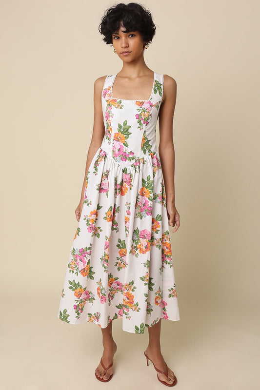 Rosalie Floral Cross-back Maxi Dress