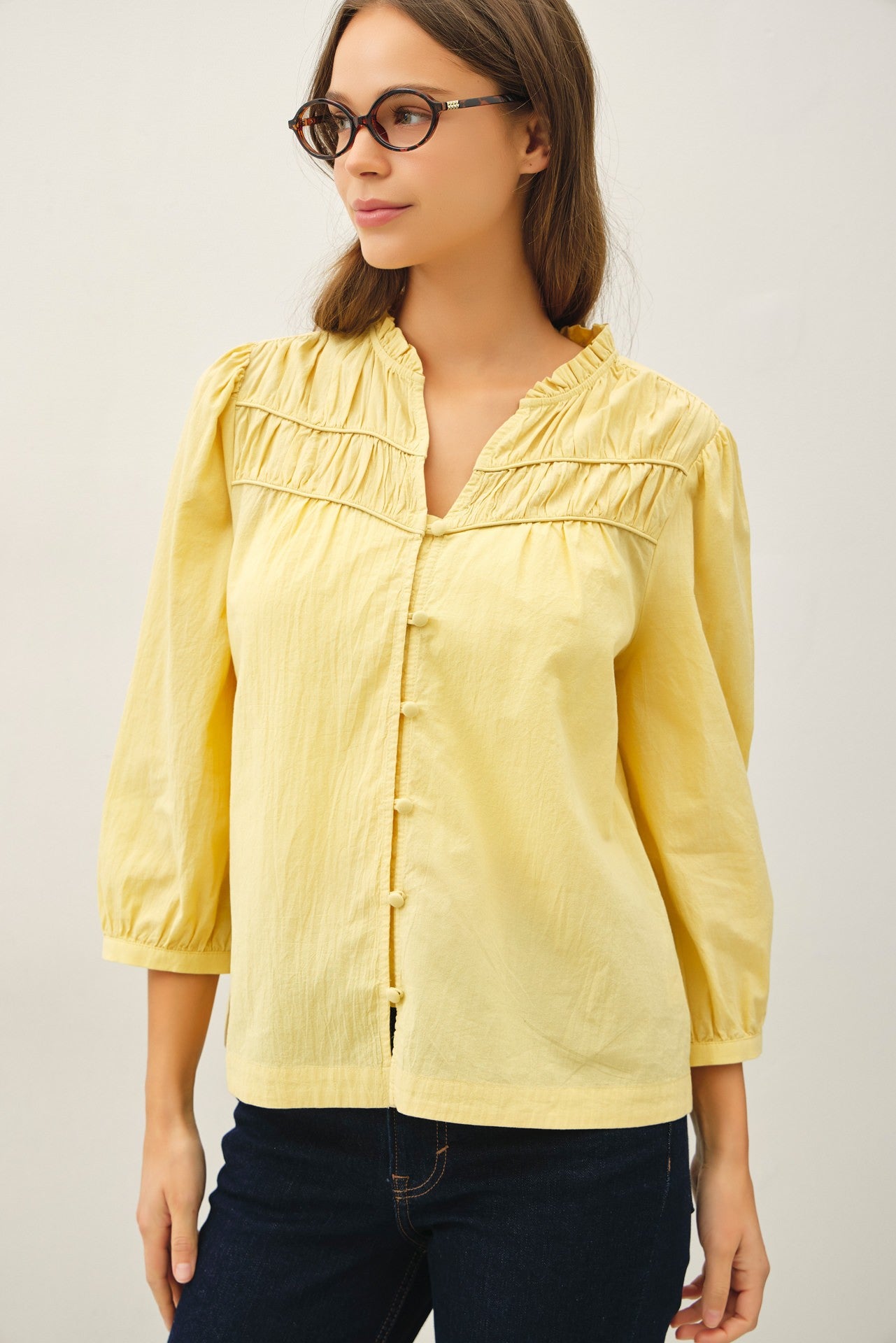 The Lydia Cotton Button-Up Blouse