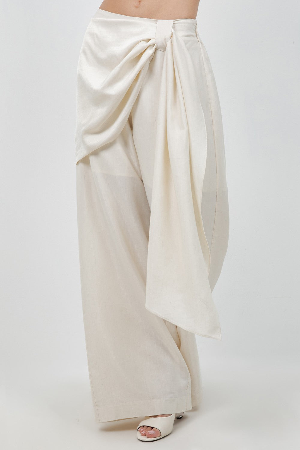 Aria Draped Wrap Wide-Leg Pants