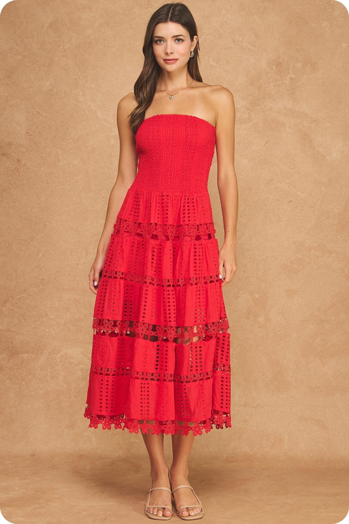 The Harper Eyelet Lace Tube Dress