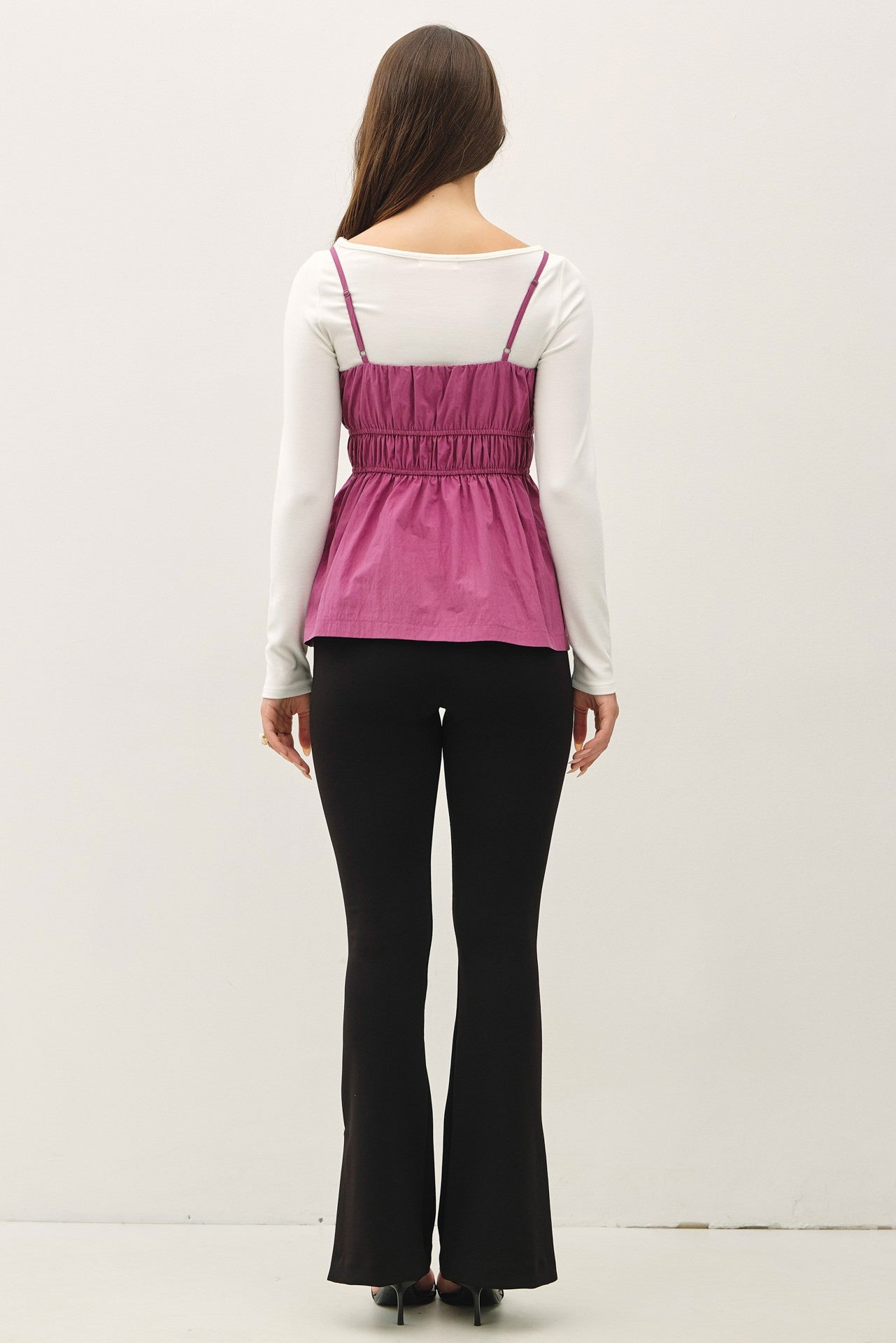 Jolie Ruched Peplum Cami Top
