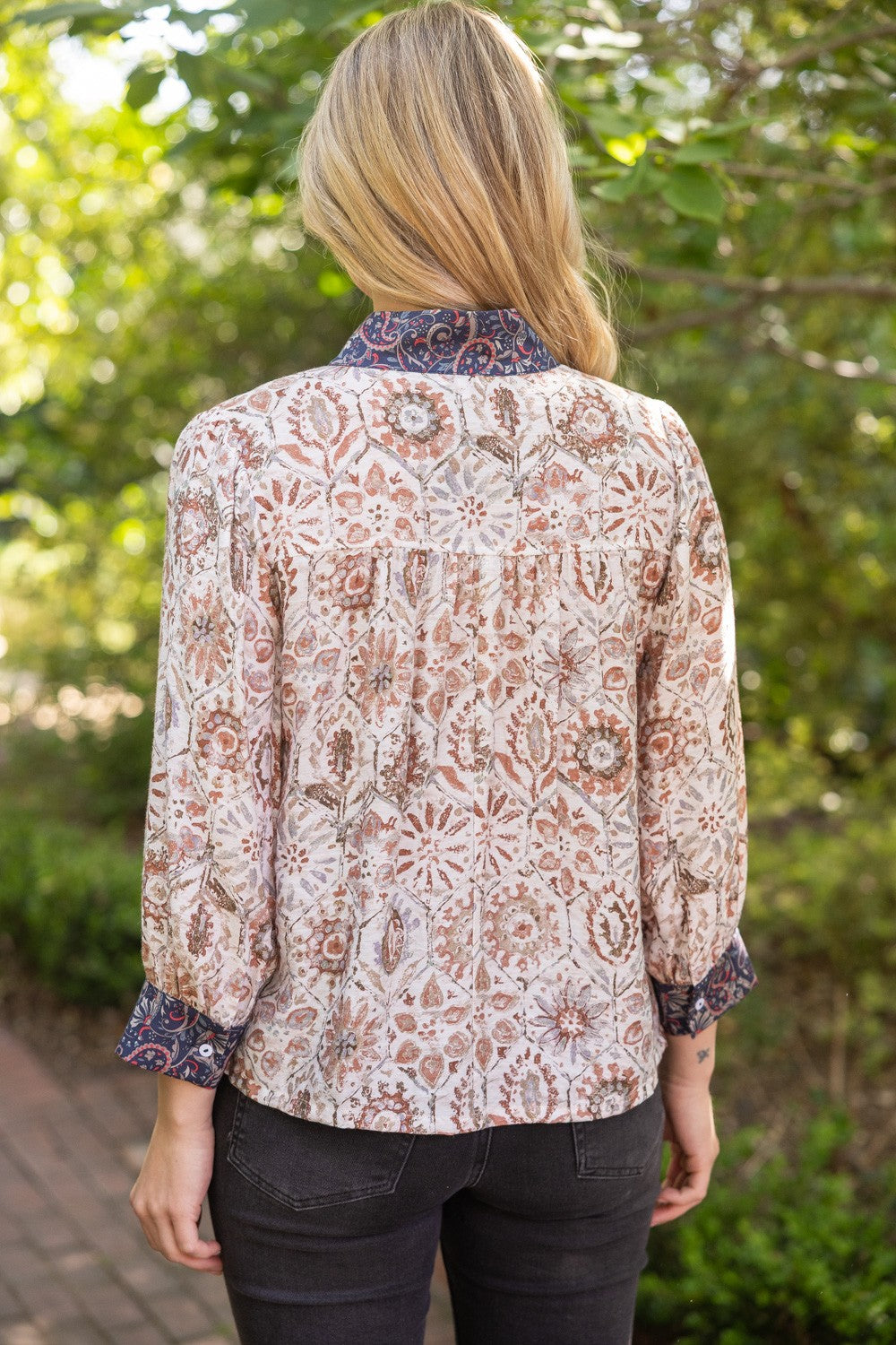 Vanessa Medallion Print Boho Blouse