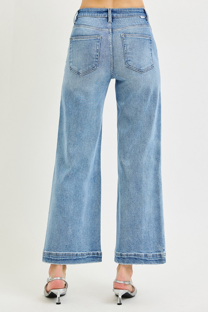 High Rise Crop Wide Leg Jeans