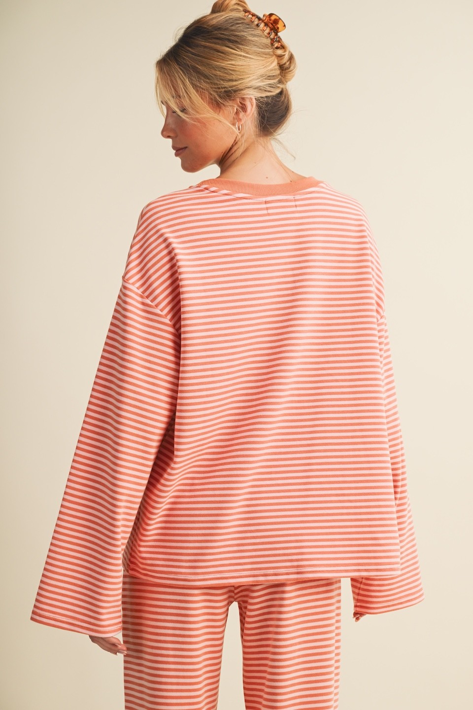 Emery Oversized Striped Jersey Top