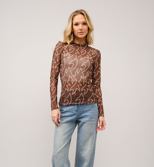 Darlene Mesh Fitted Top