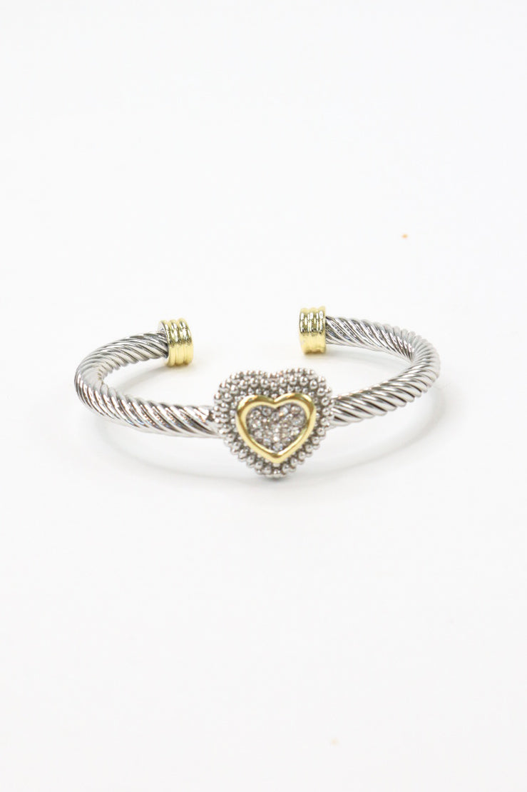 Heart Cable Cuff Bracelet