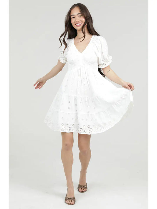 The Aubrey Eyelet Smocked Dress
