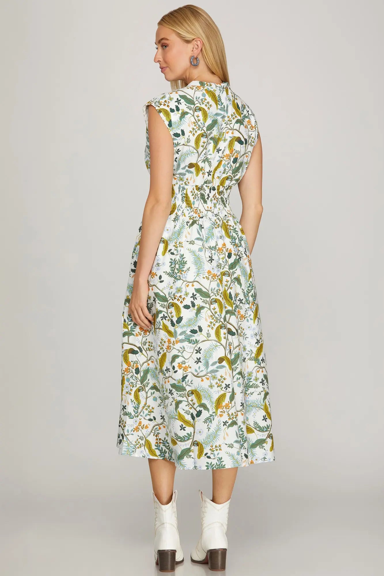 Emma Zip Front Printed Dress