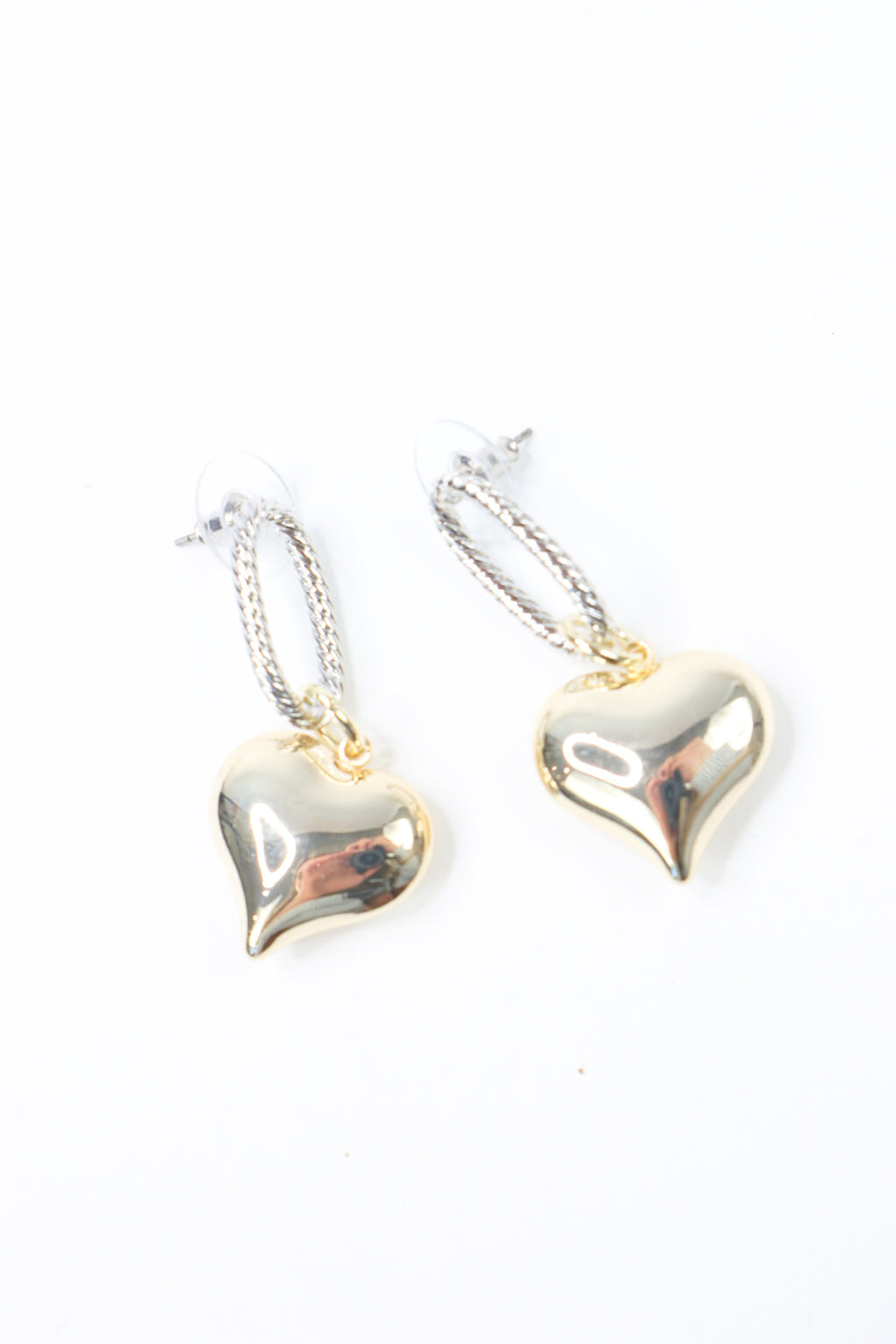 Golden Heart Drop Earrings