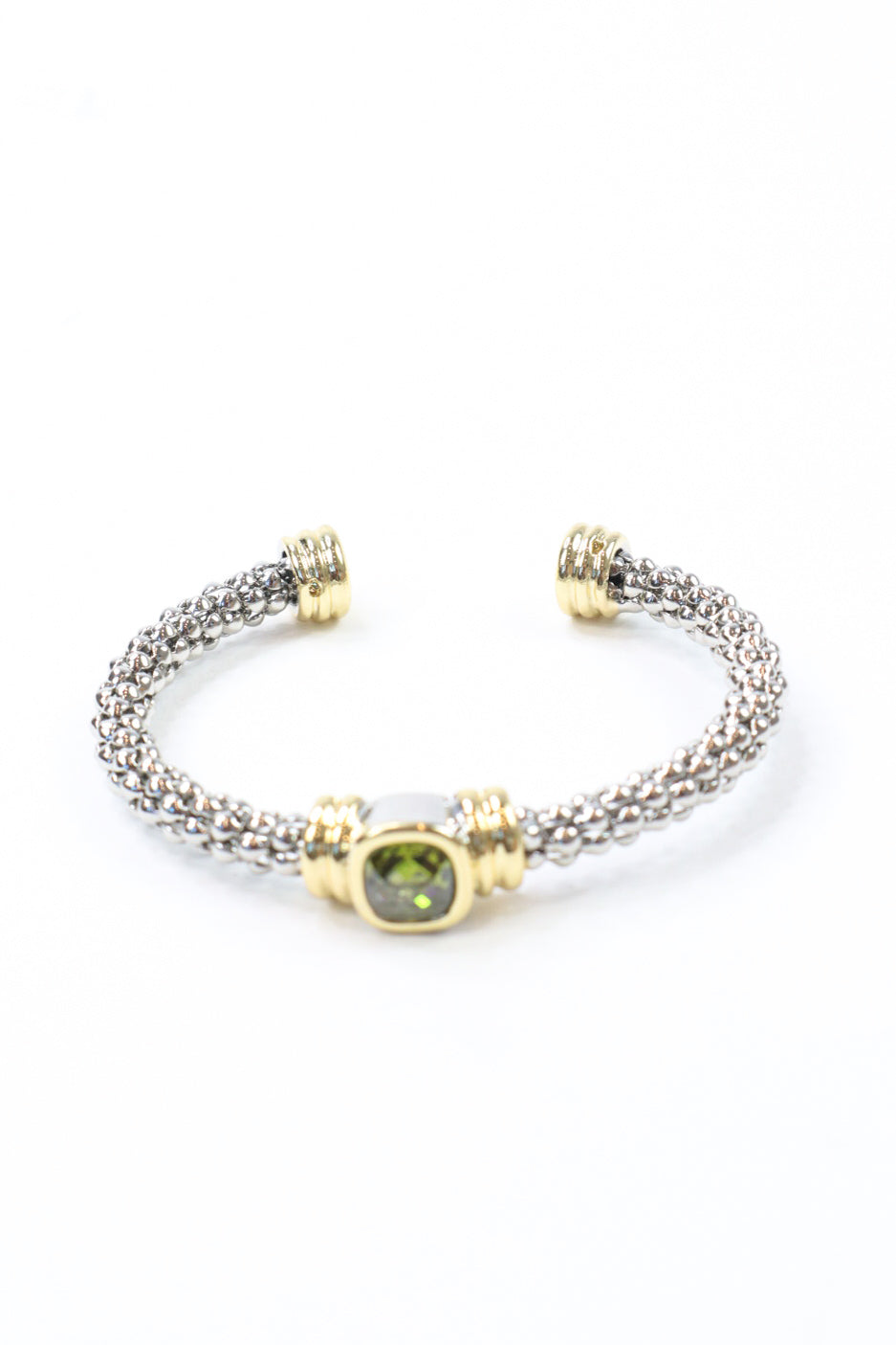 Golden Gem Woven Cuff Bracelet