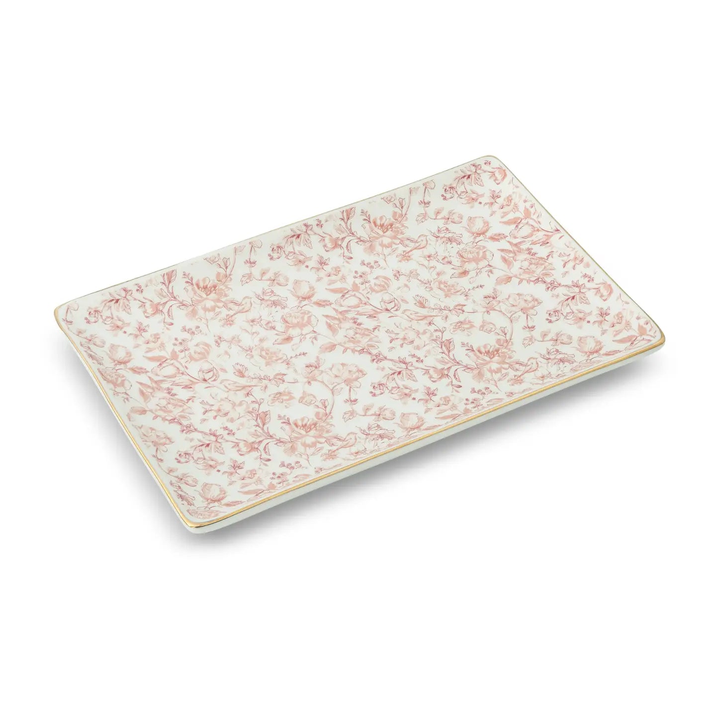 Pink Garden Toile Tray