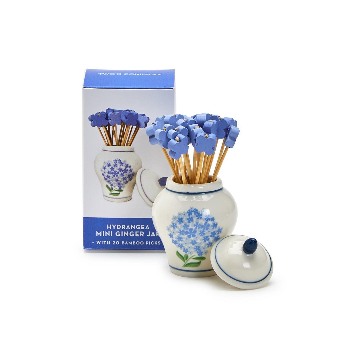 Hydrangea Ginger Jar w/20 Flower Picks