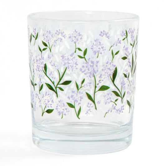 Hydrangea Floral Short Juice Glass