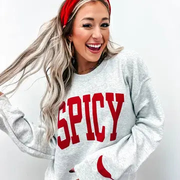 Spicy Ash Gray Graphic Crewneck