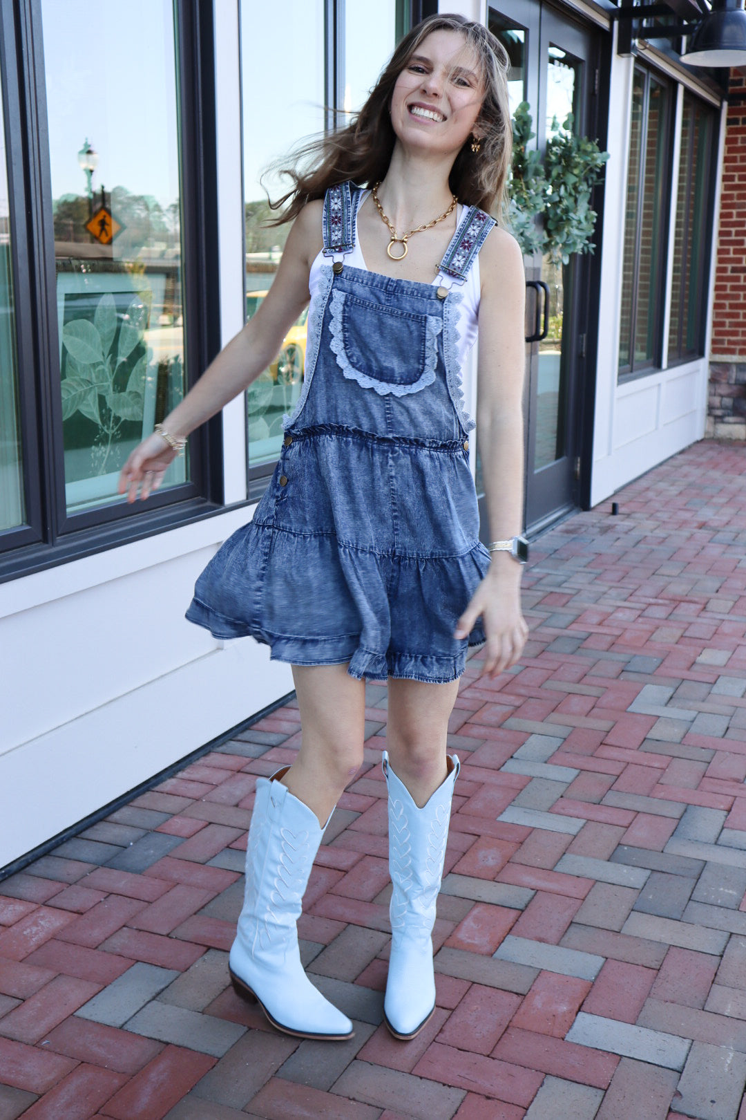 Embroidered Lace Romper