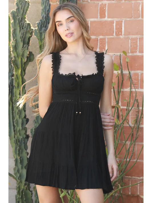 black mini sundress
