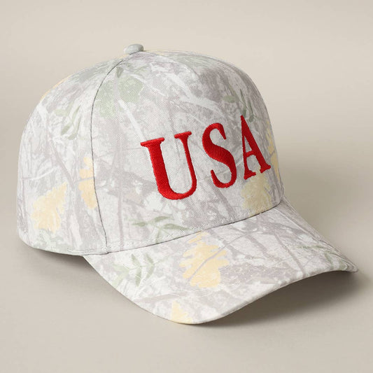 USA Embroidered Camo Baseball Cap