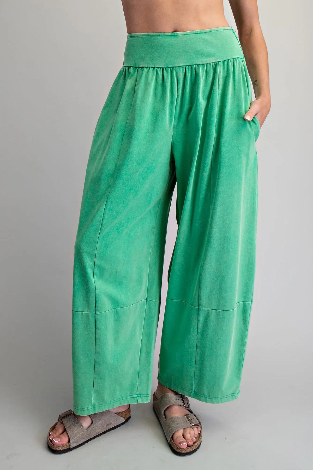 Thessaly Mineral Wash Wide Leg Pants