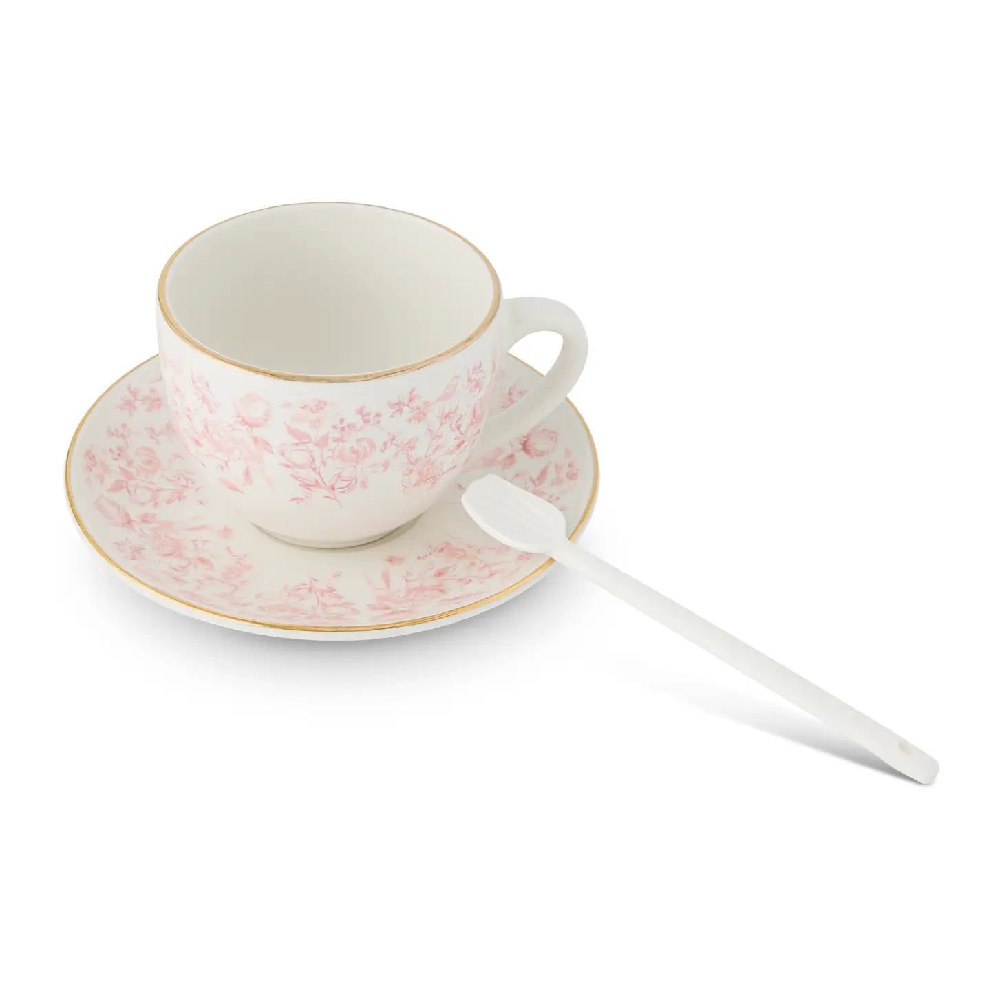 Pink Toile Espresso Set