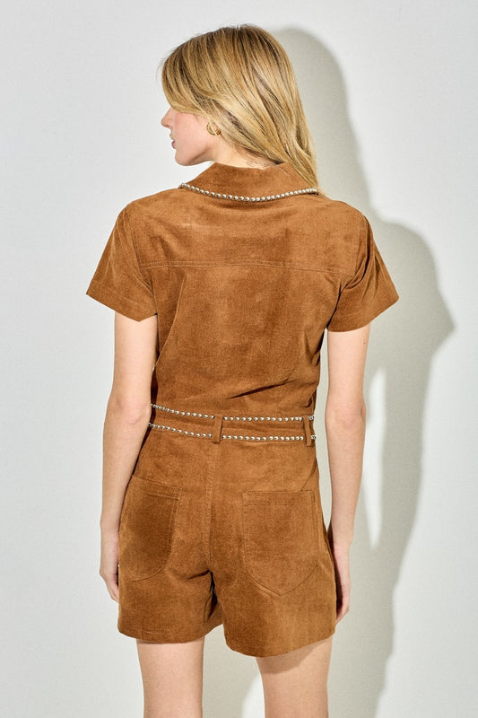 Nadine Studded Denim Romper