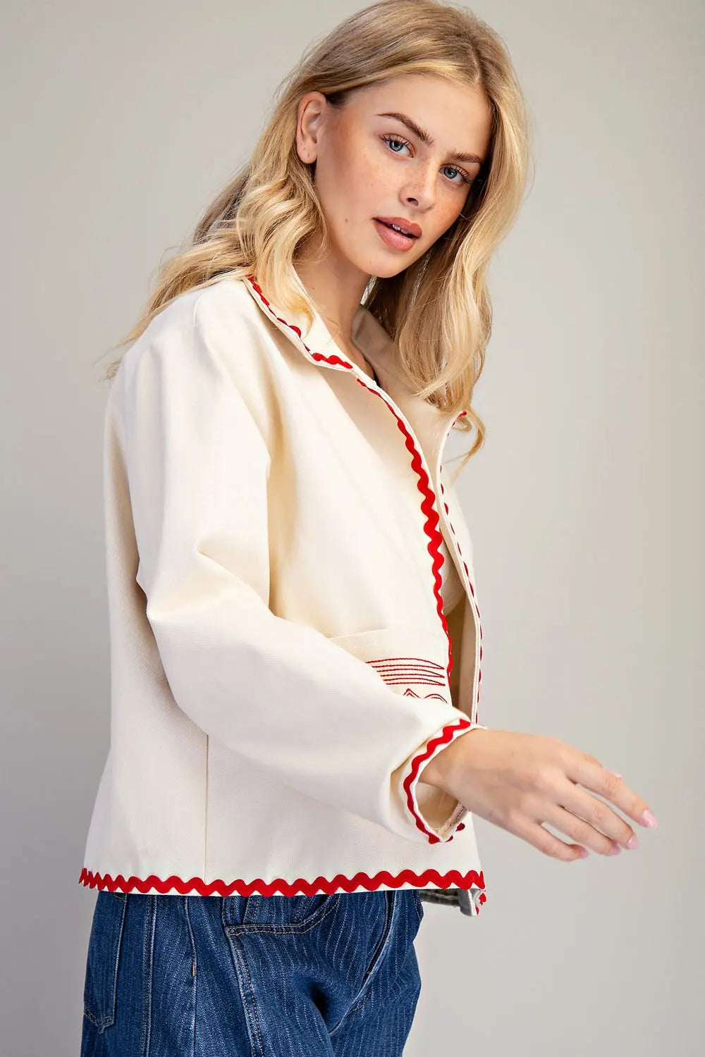 Rachael Ric Rac Trim Embroidered Jacket