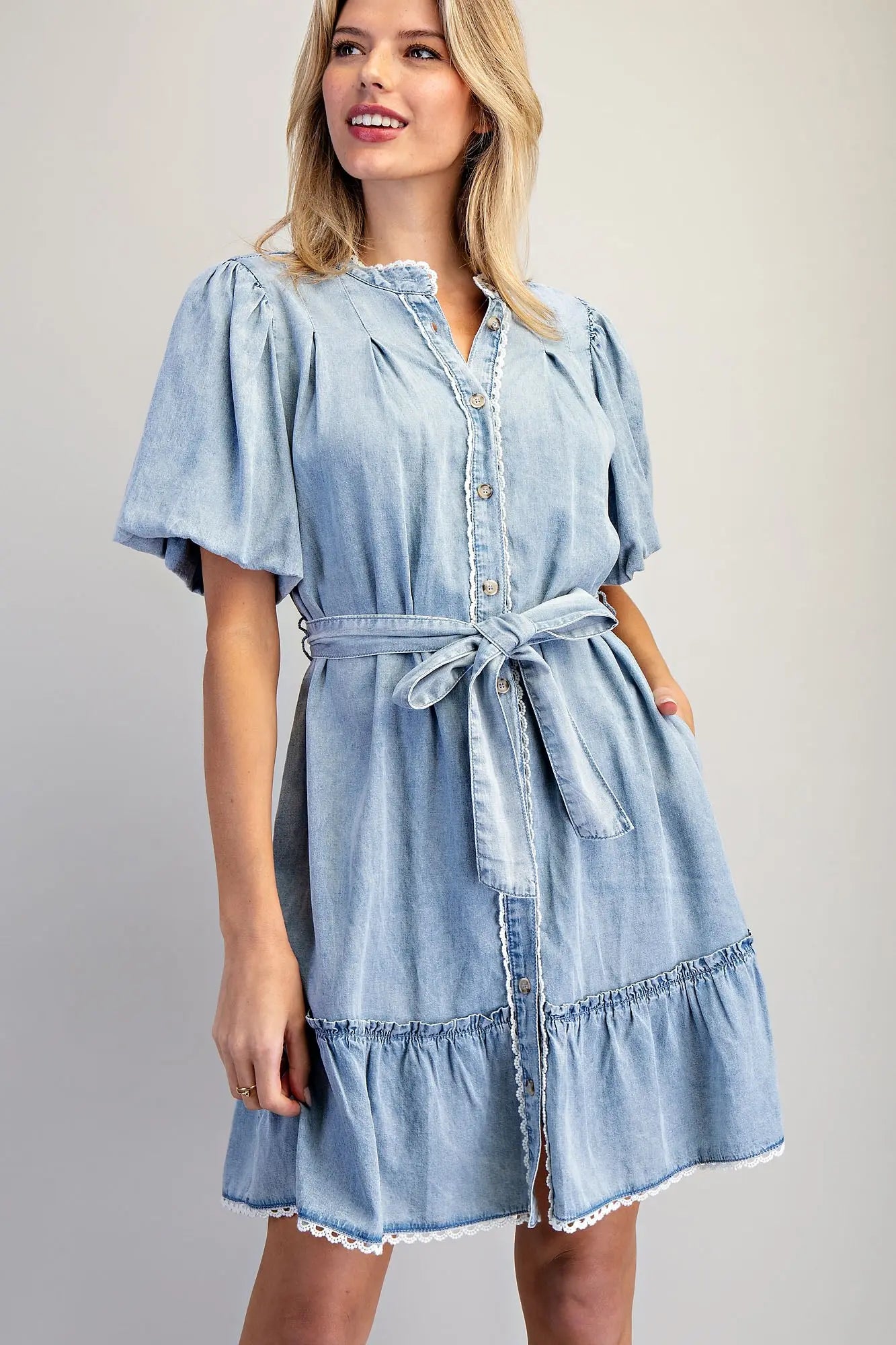 white mini casual dress THE SCALLOP MINI DRESS w/shorts in White Ajoure Pique COTTON White Ajoure Pique / 2022SP417 WAP / 1