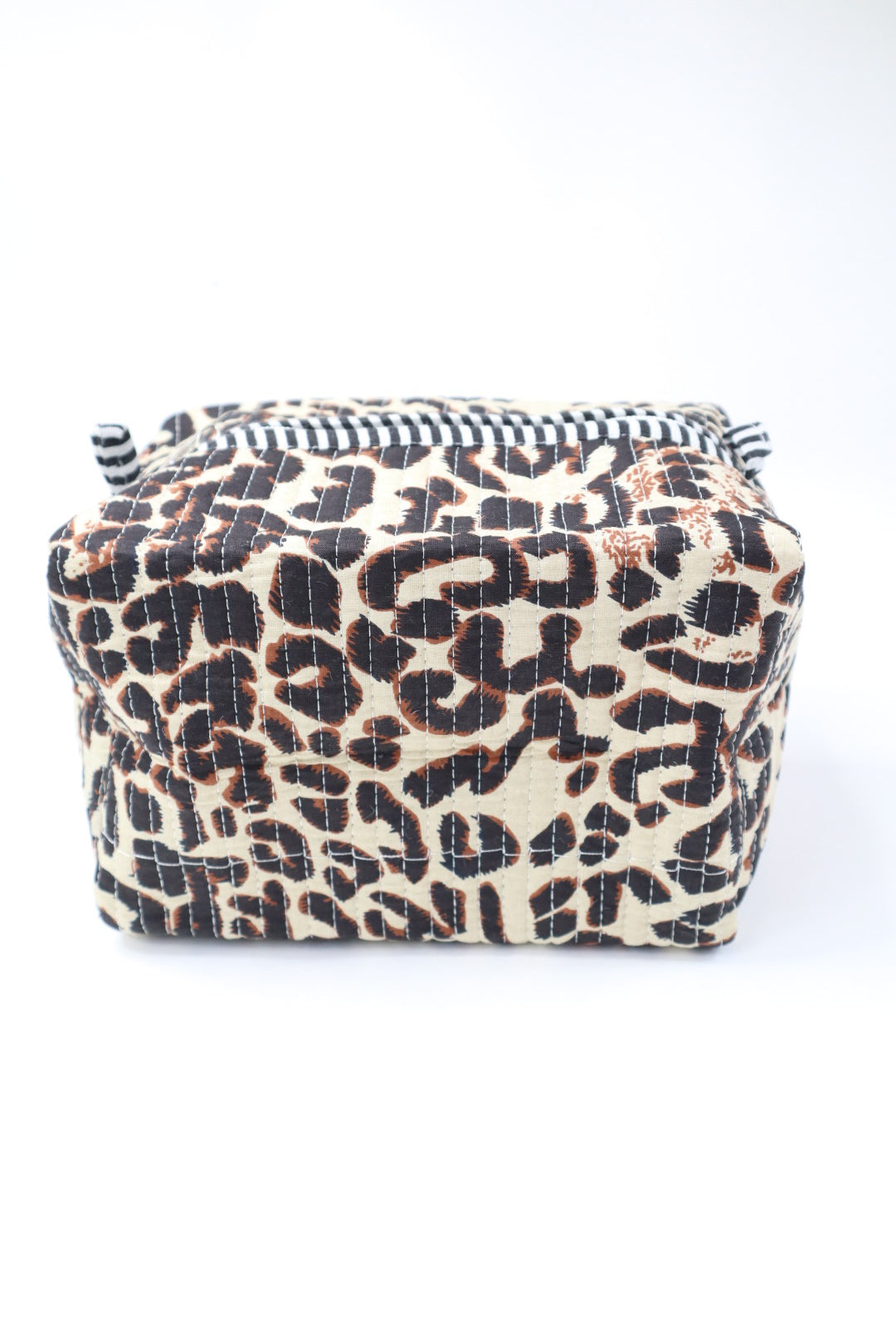 Block Print Quilted Cosmetic Bag