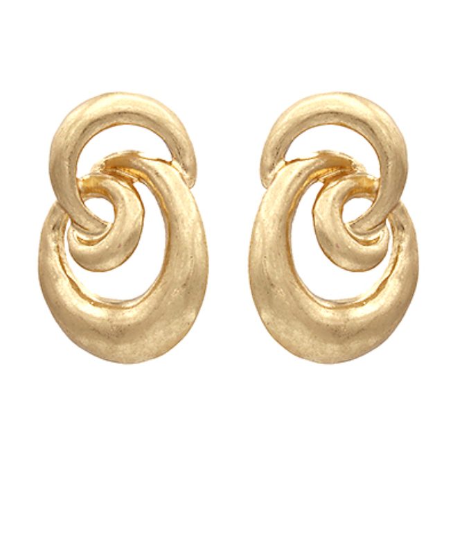 Aurelia Intertwined Drop Earrings in a Brushed Gold Finish