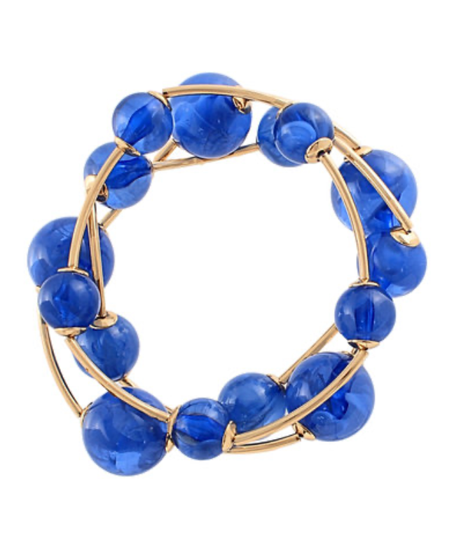 Minimalist gold stretch bracelet with colorful bead accents
