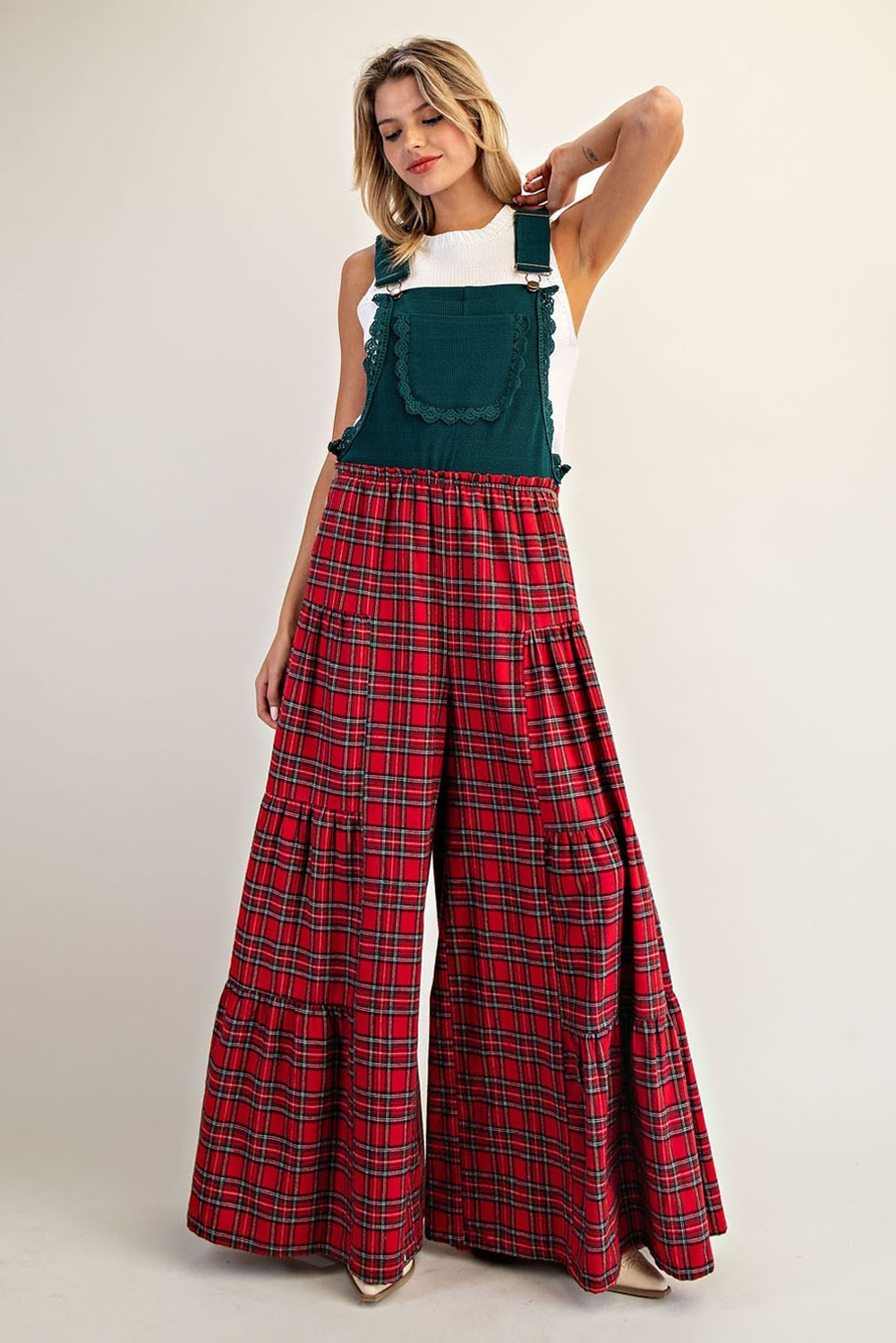 Lace Trim Wide Leg Jumpsuit