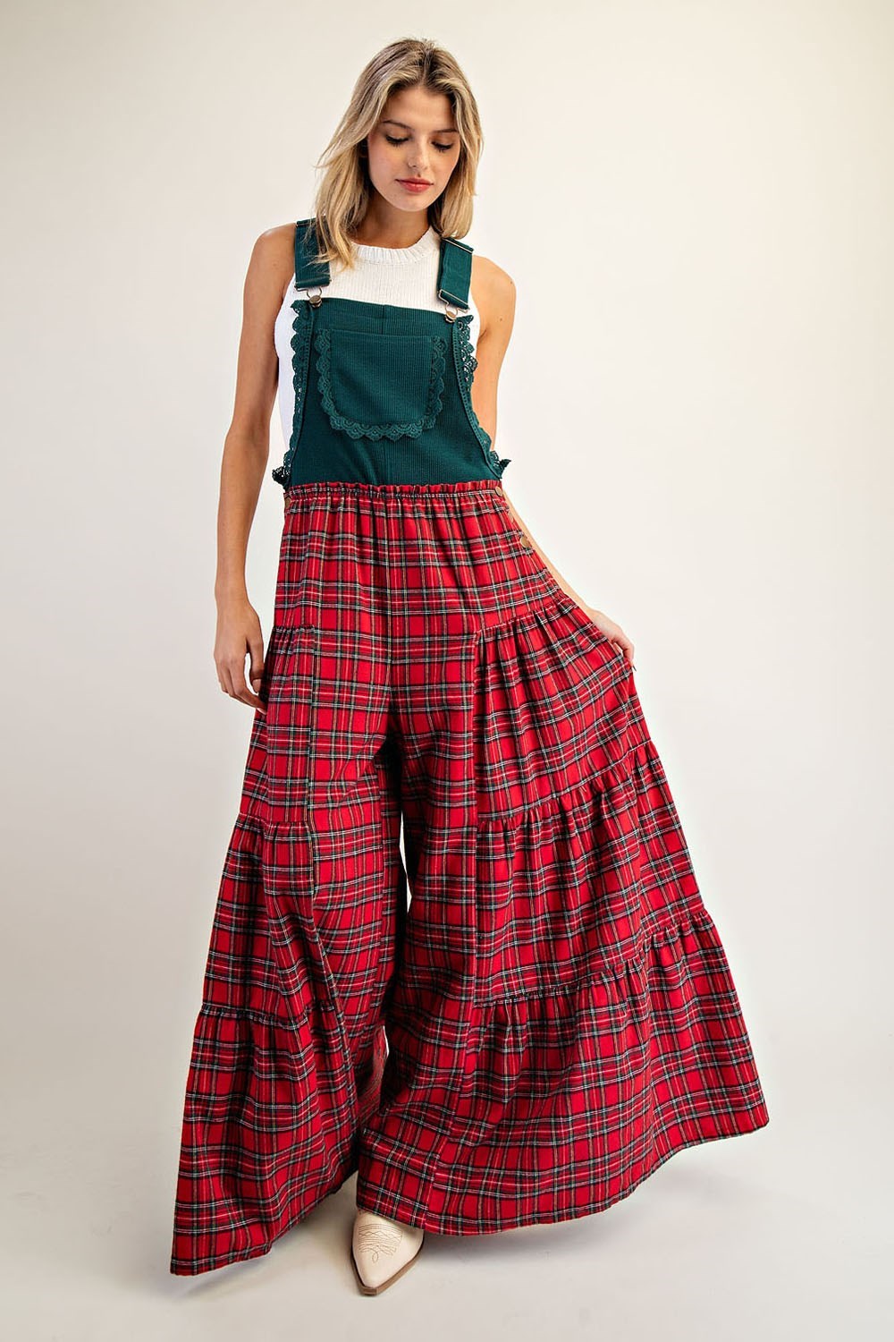 Lace Trim Wide Leg Jumpsuit