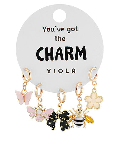 Bee & Flower Charm Set