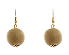 Bohemian Wood Bliss Earrings – wooden ball earrings