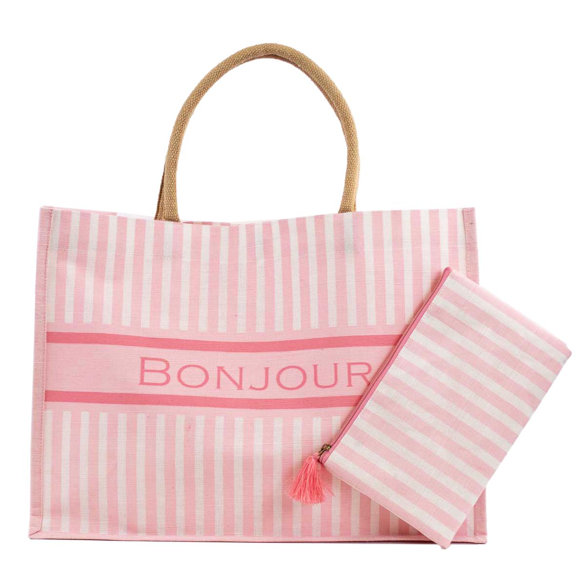 Bonjour Stripe Juco Tote 02