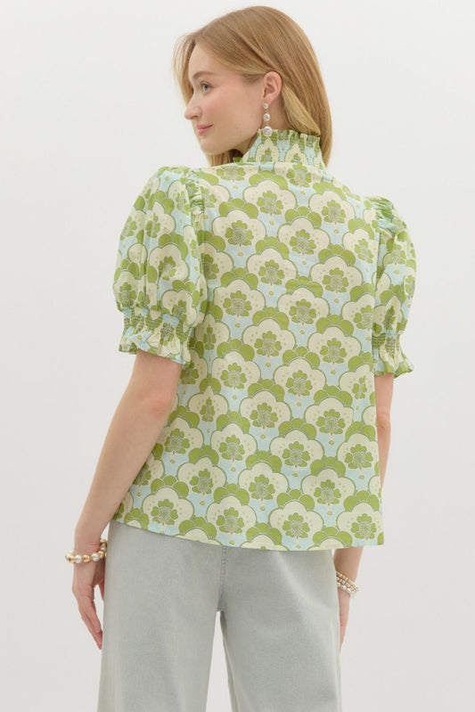 Callie Smocked Sleeve Top