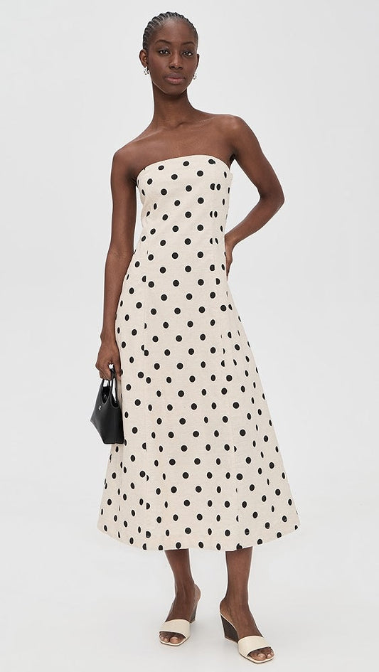 Camille Linen Polka Dot Dress 2601-667LDJ