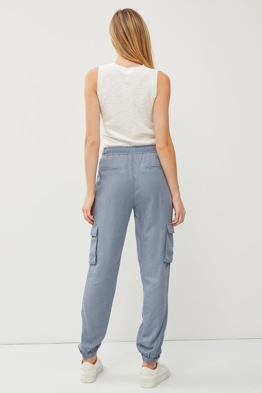 Cargo Snapped Drawstring Pant